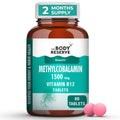 THE BODY RESERVE Vitamin B12 Tablets 1500 mcg as Methylcobalamin | Vitamin B12 Supplement for Energy, Focus & Nerve Health | 60 Veg Tablets (2 Months Supply Pack)