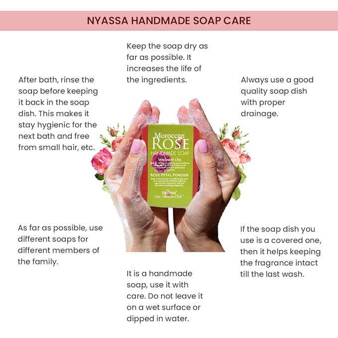 Nyassa Moroccan Rose Natural Bathing Handmade Soap - 150 Gms