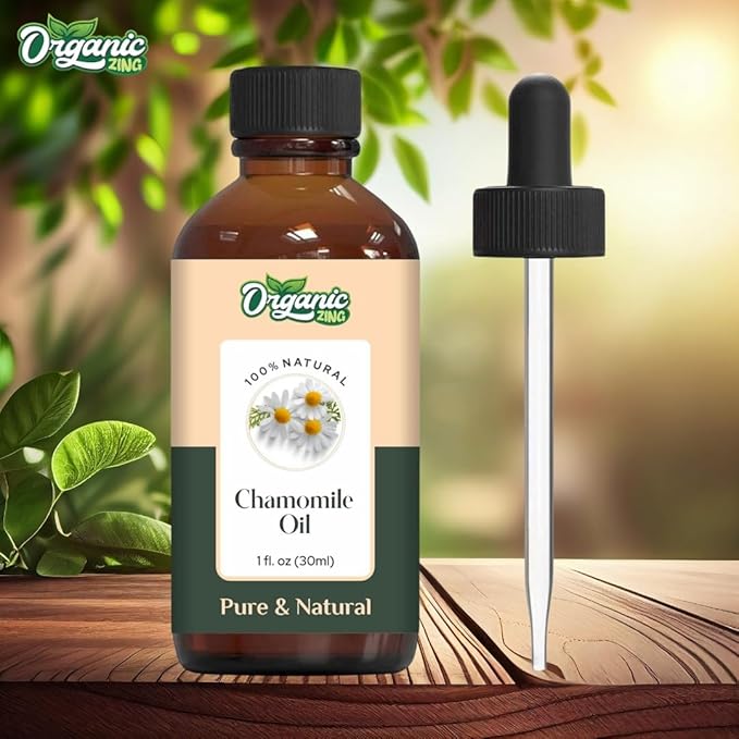 Organic Zing Chamomile (Matricaria Chamomilla) Oil | Essential Oil for Skincare, Hair Care, Aroma & Diffuser - 30 Ml