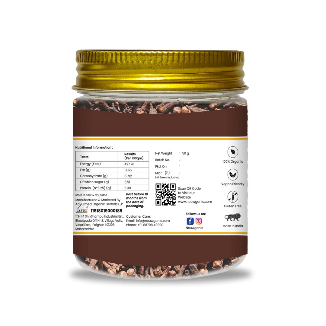 Neuwganic - Organic Clove Pure & Natural Laung - 50 Grams