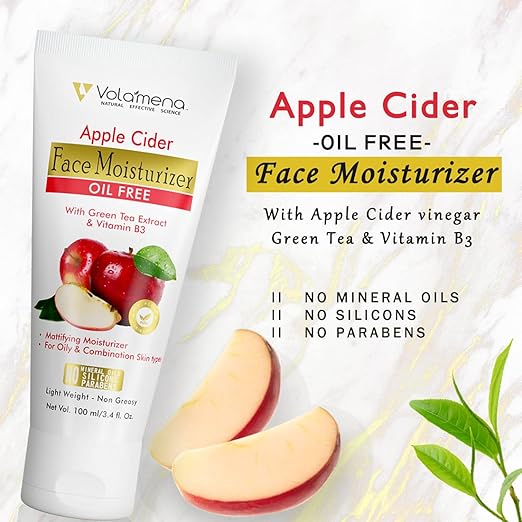 Volamena Apple Cider Vinegar Face Cream Light Weight Oil Free Mosturizer Cream - 100 ml