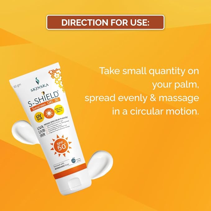 Skinska Naturals S-shield Sunscreen Gel With Spf 50, Pa+++ | 60 Gms
