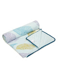 Cortina Ultra-Soft Microfiber Reversible 120 GSM Abstract Single AC Blanket Quilt Dohar | Sky Blue