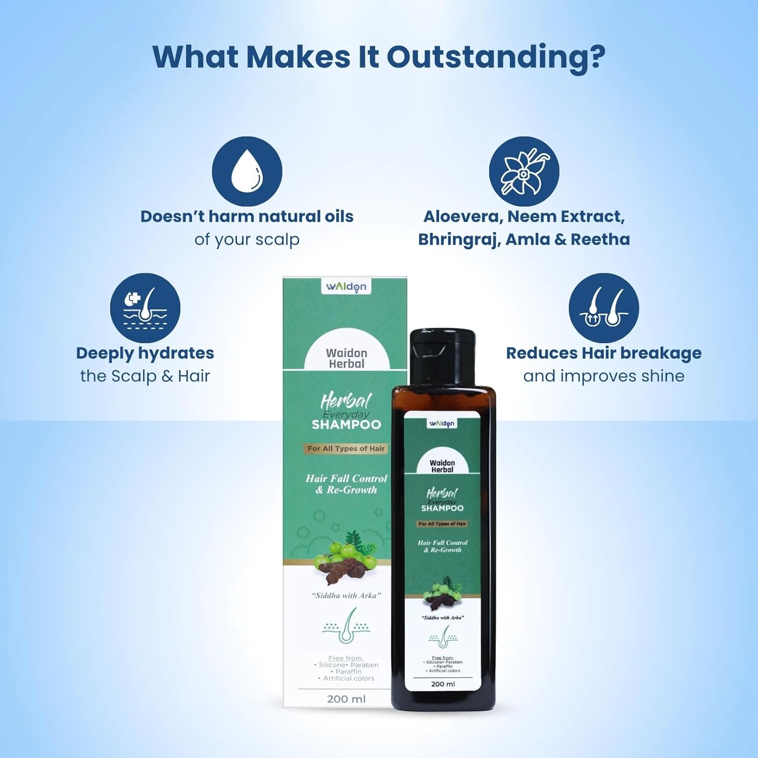 Adon (Waidon) Herbal Shampoo For Hair Fall Control &And  ReGrowth - 200 ml