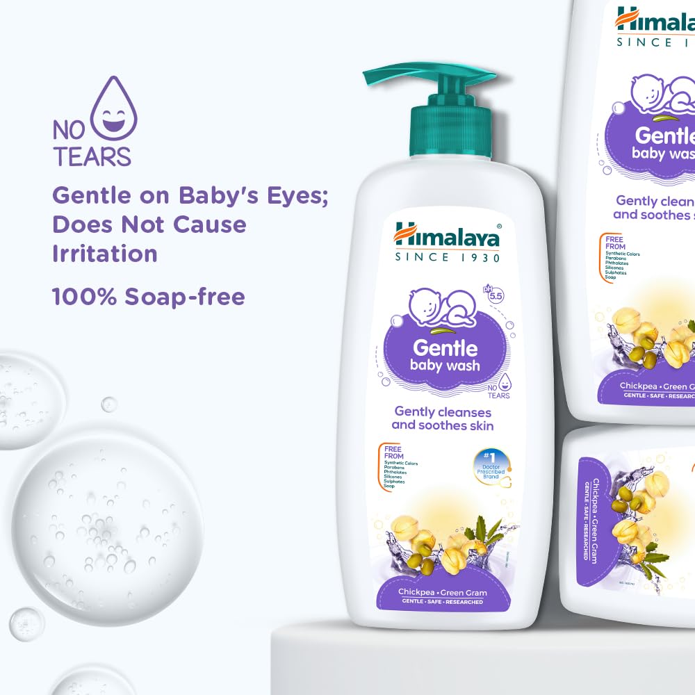 Himalaya Gentle Baby Wash | No tears formula |with chickpea and Green gram| Cleansing baby's gentle skin