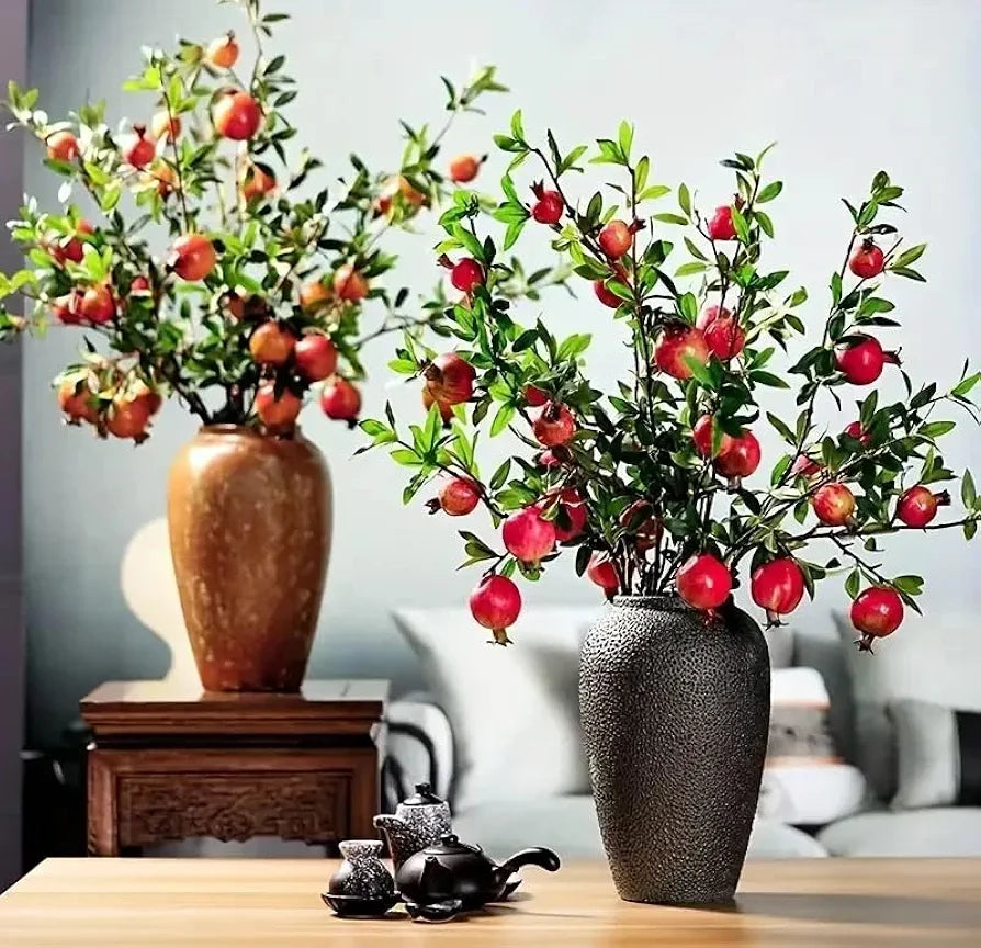 Artificial Fake Plant Flowers Artificial Pomegranate Plant Pack Of 3
