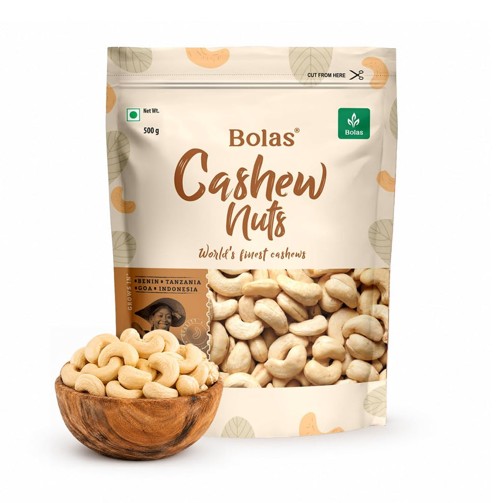Bolas Whole Cashew Nuts 250g | Kaju Grade W320 | Nutritious & Delicious | Rich in Protein, Magnesium & Phosphorus | Gluten Free | Dry Fruits