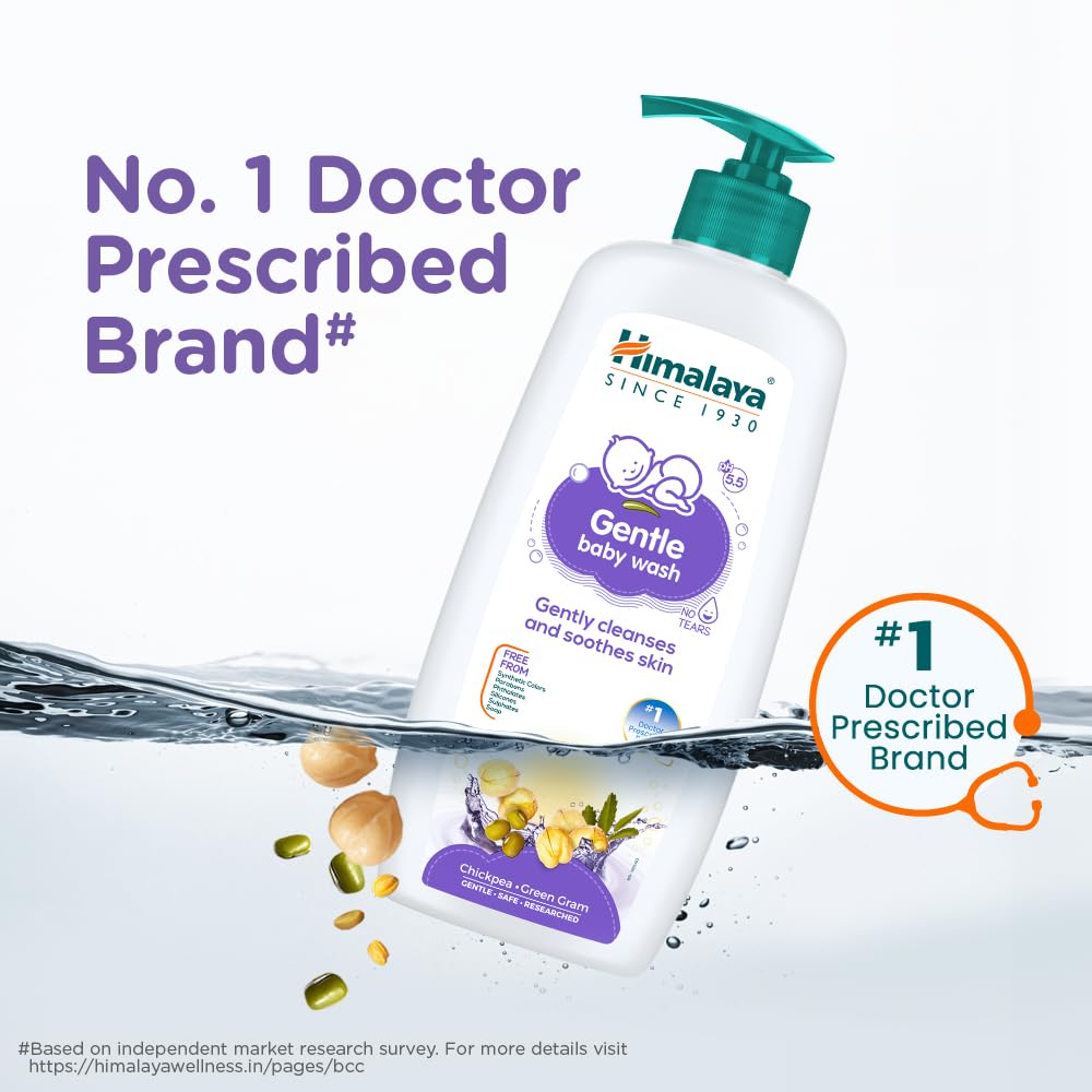 Himalaya Gentle Baby Wash | No tears formula |with chickpea and Green gram| Cleansing baby's gentle skin
