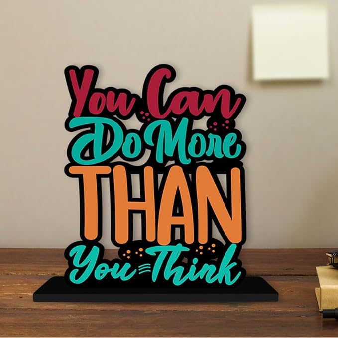 Artvibes Wooden Idols and Figurine You Can Do More Than You Think Quotes Table Decor for Office Desk Showpiece