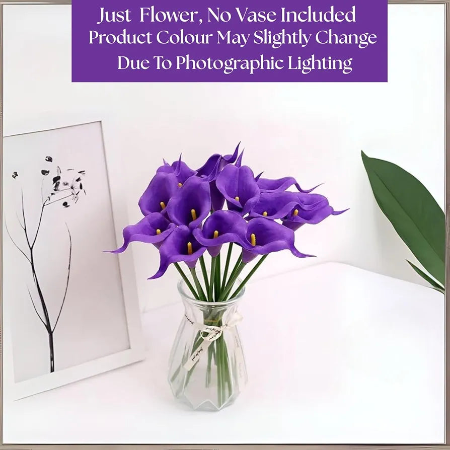Artificial Foam Tulip Lily Flower Sticks 5 Pcs Purple