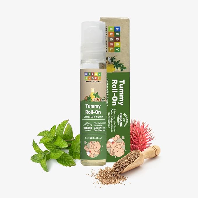 Herby Angel Baby Tummy Roll On Colic Constipation Gas & Indigestion Relief - 10 ml