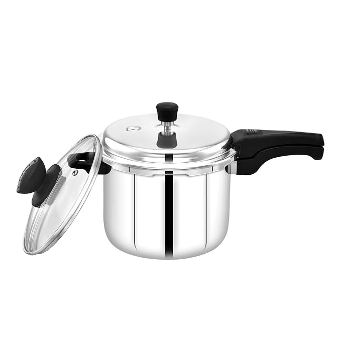 Maxima Sumo Plus Triply 3.5L Stainless Steel Cooker Glass Lid - 1900 gms
