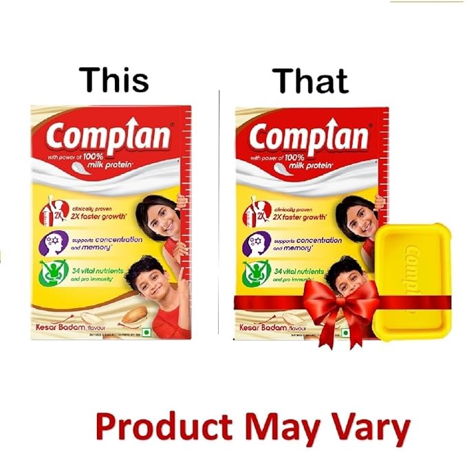 Complan Nutrition Drink Powder for Children Kesar Badam Flavour - 500 gms Carton