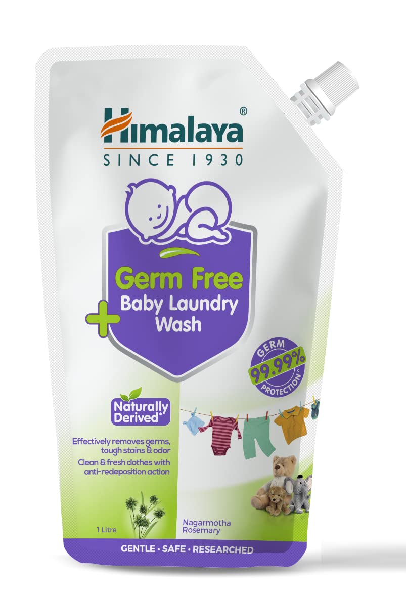 Himalaya Germ Free Baby Laundry Wash 1 L Pouch, White, (7004801) & Himalaya Diaper Rash Cream,100gm