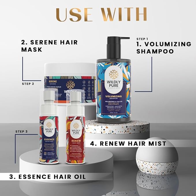 Wildly Pure Hair Mask for Frizzy & Damaged Hair | Shea Butter, Keratin & 12 Oils | 7 Day Smoothening Treatment - 200 Ml