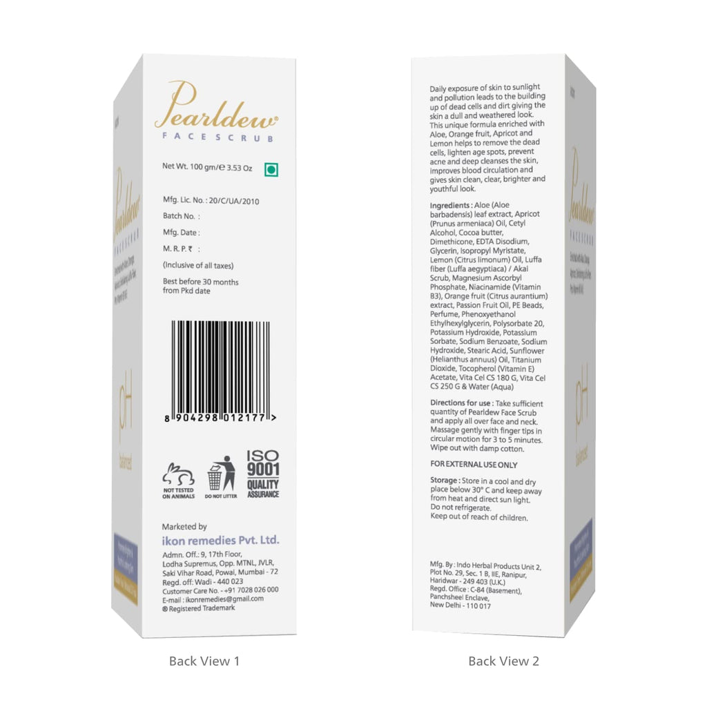 Pearldew Face Scrub Tan Removal Exfoliating Scrub - 100 Gms