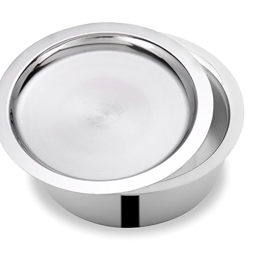 Attil Triply Stainless Steel Tope With Lid, Induction Base Tope Capacity 2 Litres | Patila With Stainless Steel Lid