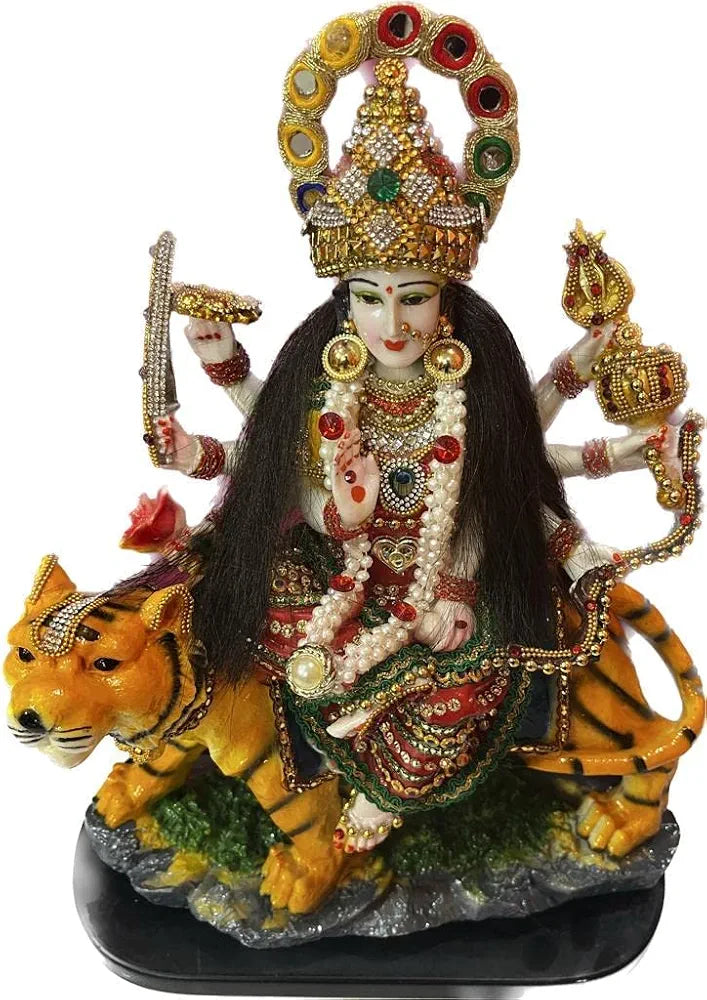Alila Big Size Marble & Polyresin Maa Durga Mata Rani Murti Idol Statue 14 inches