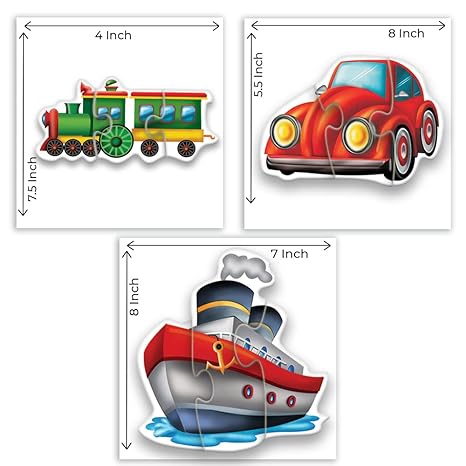 Toykraftt Toddler 3 Piece Puzzles For Boys And Girls Age Of 2 To 3 Years Old Educational Jigsaw