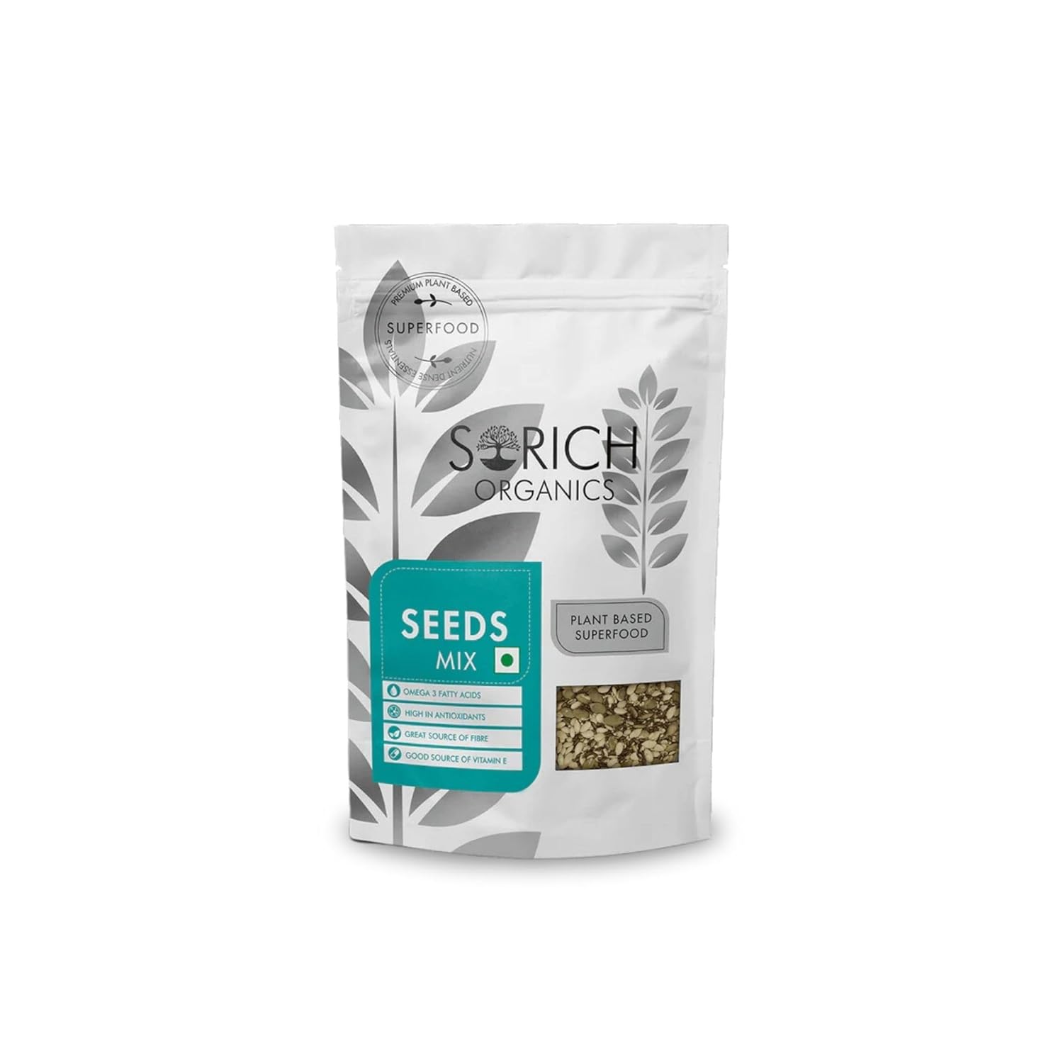 Sorich Organics Mixed Seeds for Eating | Plant-Based Superfood Snack Rich in Omega 3, Antioxidants, Fibre & Vitamin E | Pumpkin, Sunflower & Flax Blend | Healthy Trail Mix