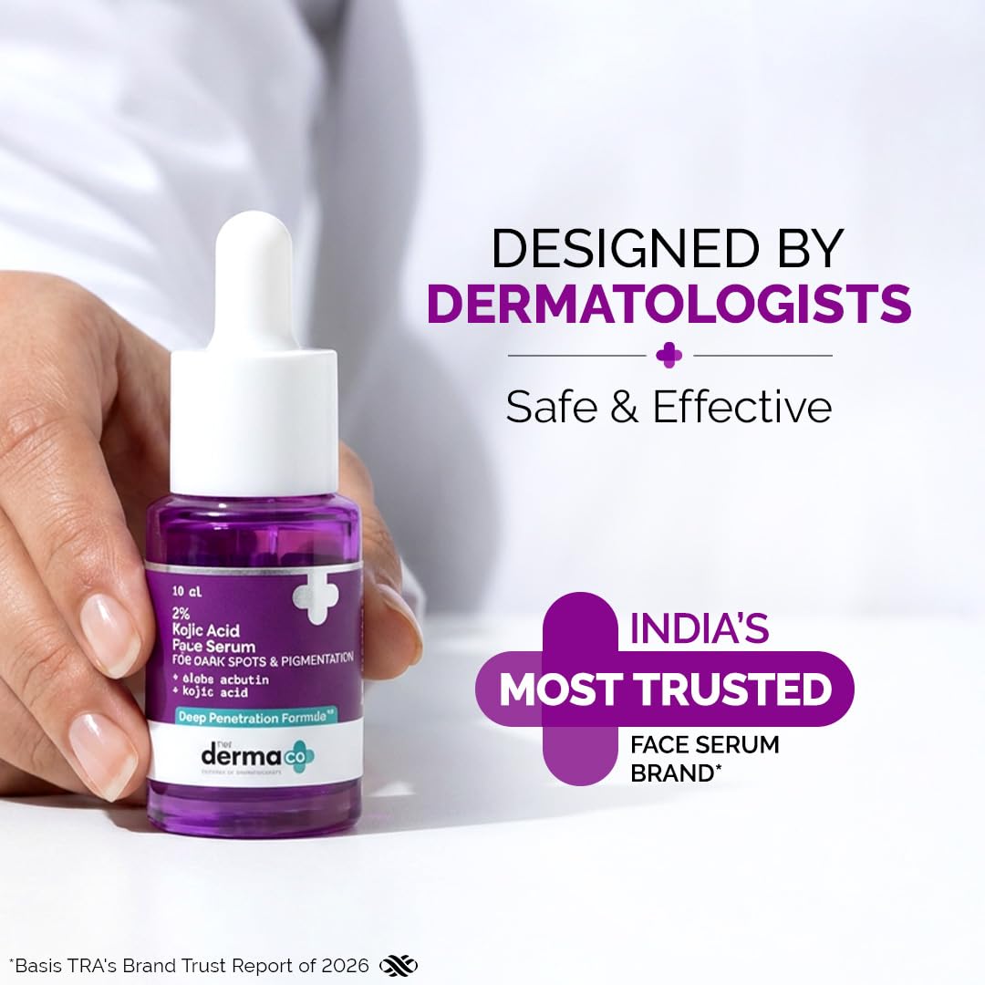 The Derma Co. 2% Kojic Acid Face Serum with Alpha Arbutin, Powered by Deep Penetration Formula™ | Fights Pigmentation | Fades Dark Spots | Brightens & Evens Skin Tone | 10 ml