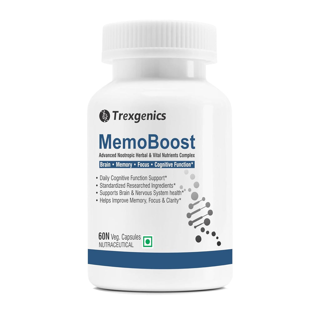 Trexgenics Nootropic Memoboost Max High Strength Advanced Natural Herbs & Vitamin Complex 60 Veg. Capsules(1)