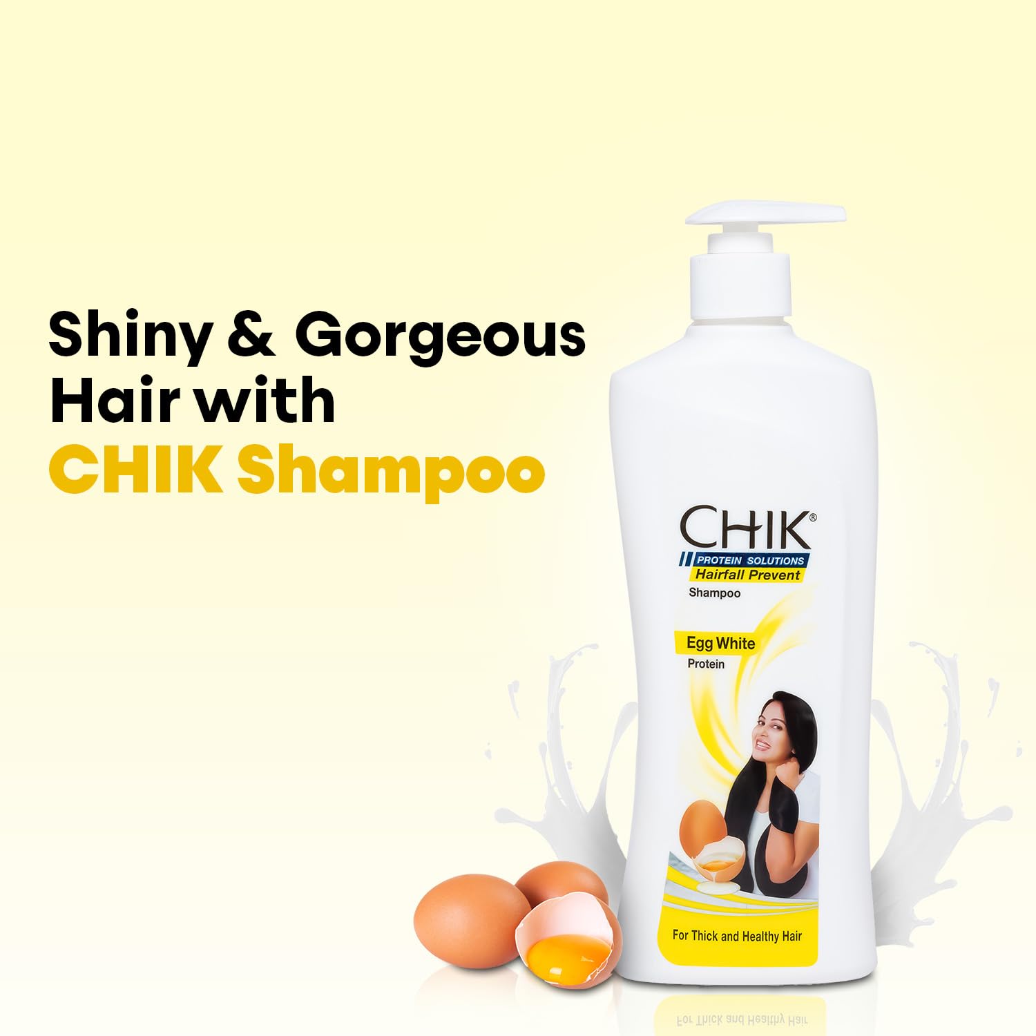 Chik Protein Solution Hairfall Prevent Shampoo, With Goodness Of Egg White, For Thick And Healthier Hair | For Men & Women | 340ml