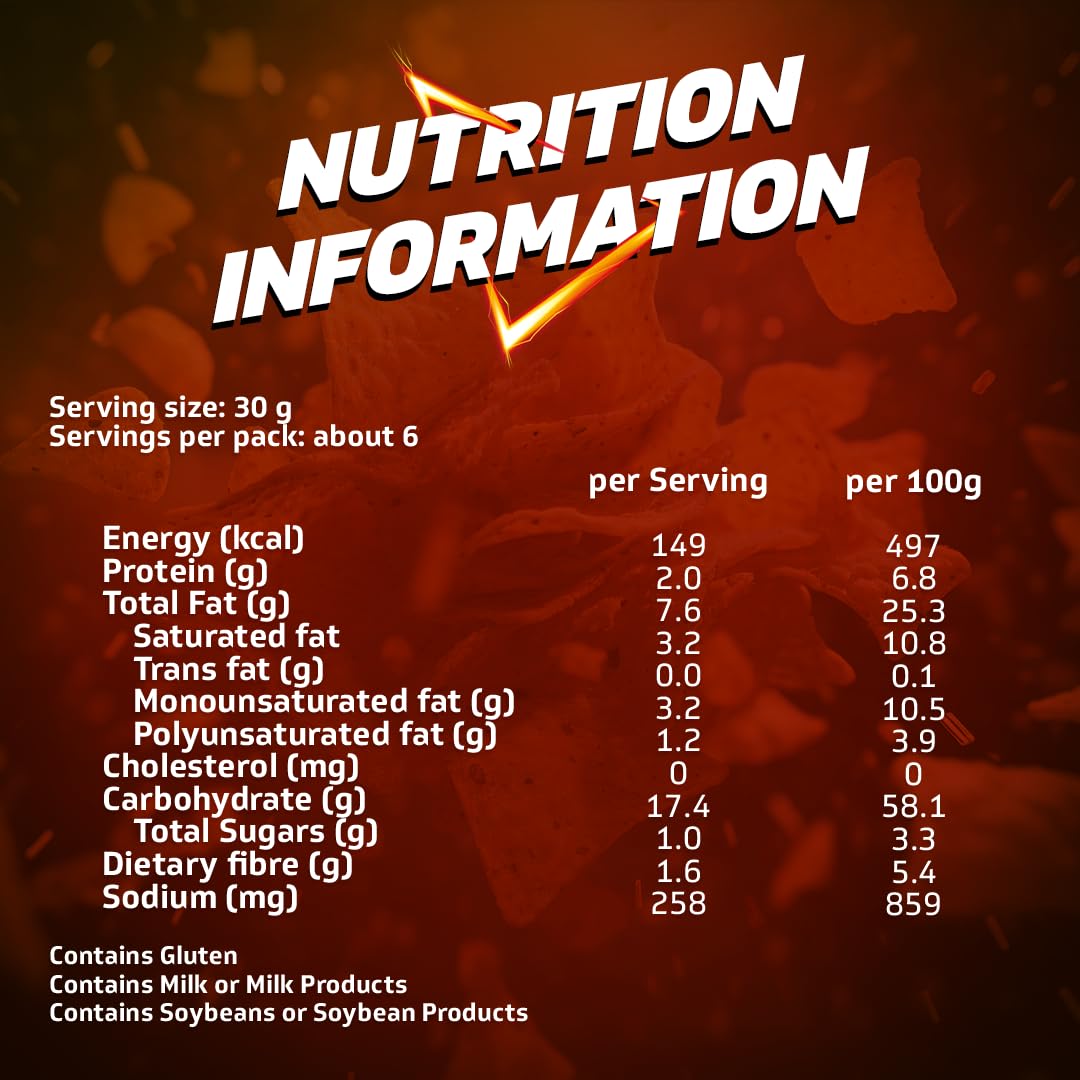Doritos Frito Lay Nacho Cheese Flavored Tortilla Chips - 190 gms