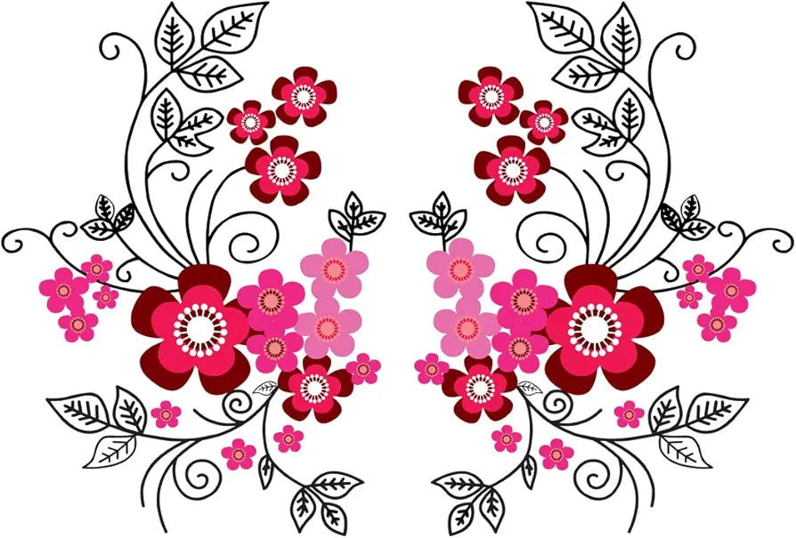 Rangoli PVC New Modern Art Aesthetic Flower Design Large Wall Sticker Size-50Cm*70Cm