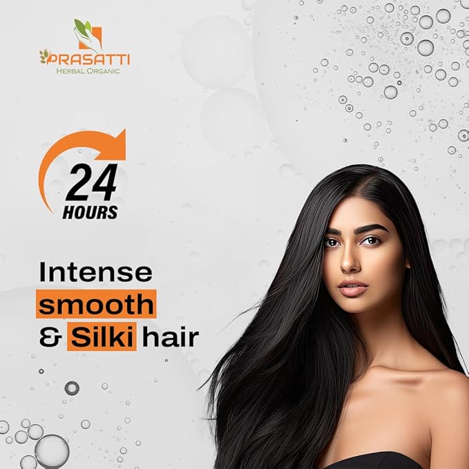 Prasatti Herbal Organic Hair Serum for Silky & Smooth Hair | Instant Shine & Smoothness | 100 Ml