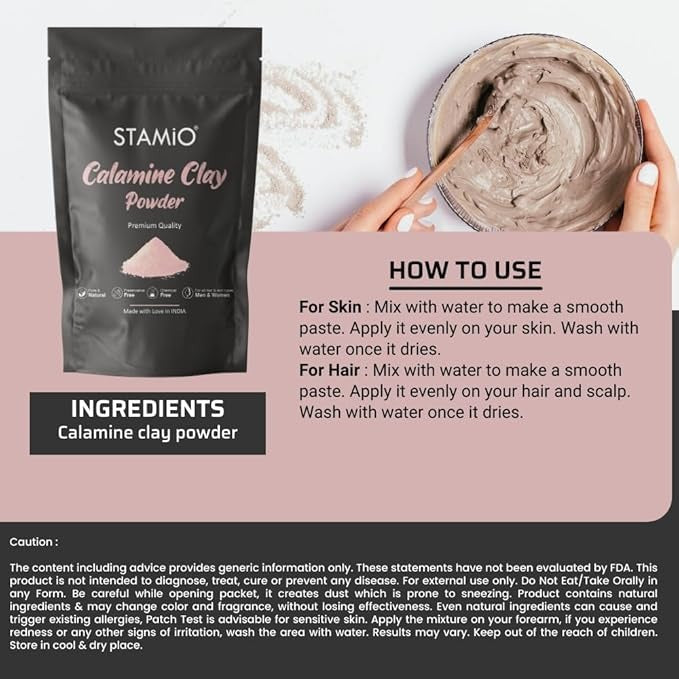 Stamio Calamine Clay Powder - 250 gms