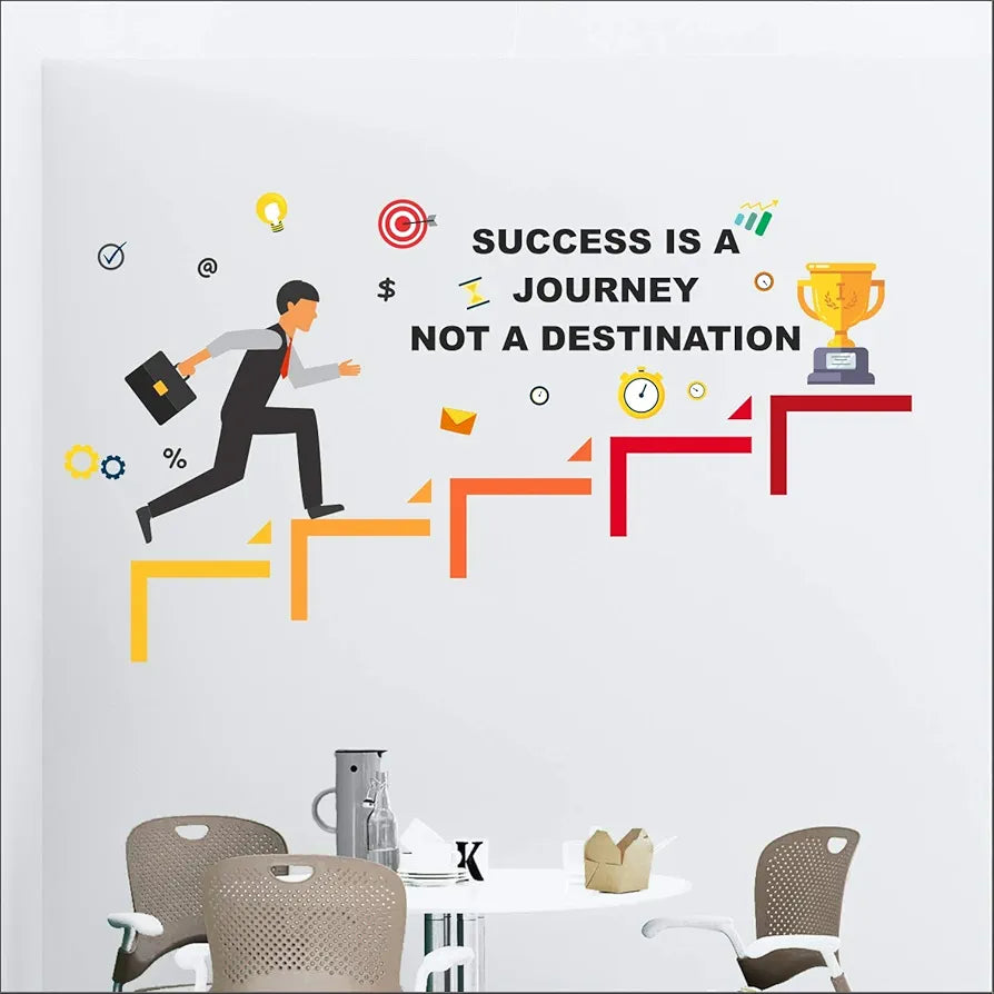 StickMe Success is a Journey Office Inspiration Motivational Quotes Wall Sticker Medium - 100 x 55 cm