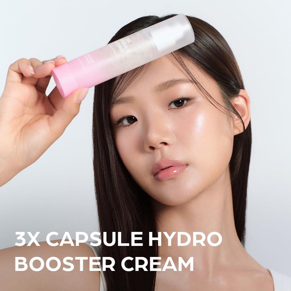 House of Hur 3X Capsule Hydro Booster Cream â€“ 3-in-1 Hydrating Gel Cream + Primer â€“ 8 Types Hyaluronic Acid, Hibiscus Collagen, Thyme + Green Tea â€“ Non-Greasy â€“ Korean Skincare (50 ml)