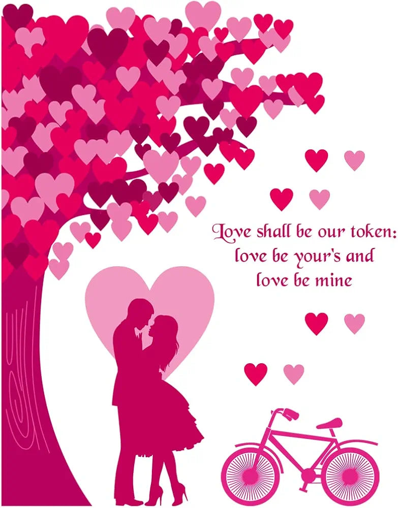 Rangoli New Modern Art Beautiful Love Couple Under a Tree Large Wall Sticker Size-50cm*70cm