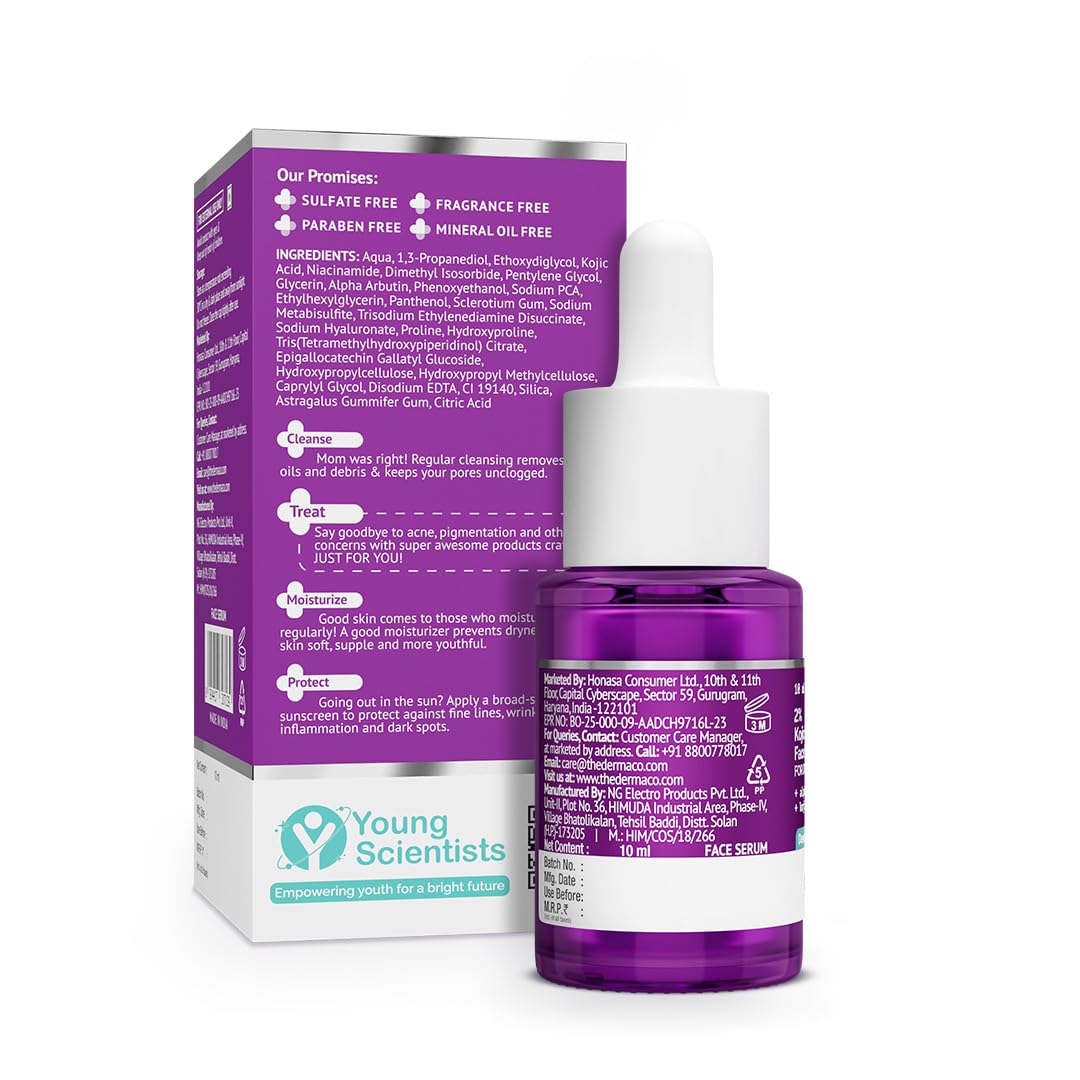 The Derma Co. 2% Kojic Acid Face Serum with Alpha Arbutin, Powered by Deep Penetration Formula™ | Fights Pigmentation | Fades Dark Spots | Brightens & Evens Skin Tone | 10 ml