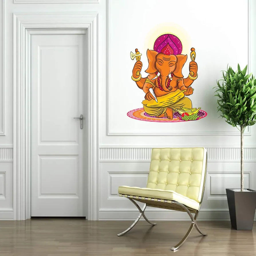 Rangoli White Glossy Vinyl Wall Sticker Premium Self-Adhesive Waterproof Design-22