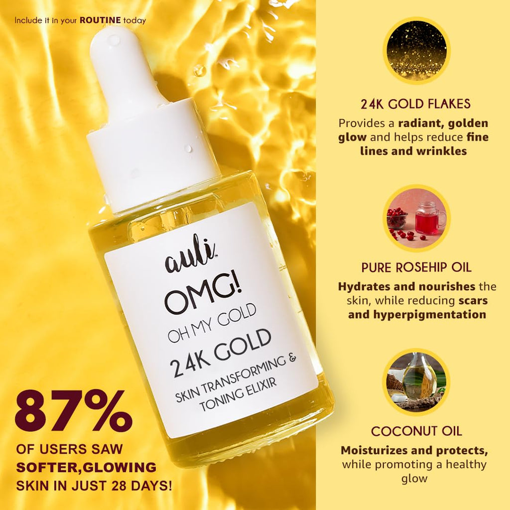 Auli Omg 24k Gold Skin Brightening Facial Oil - 30 ml