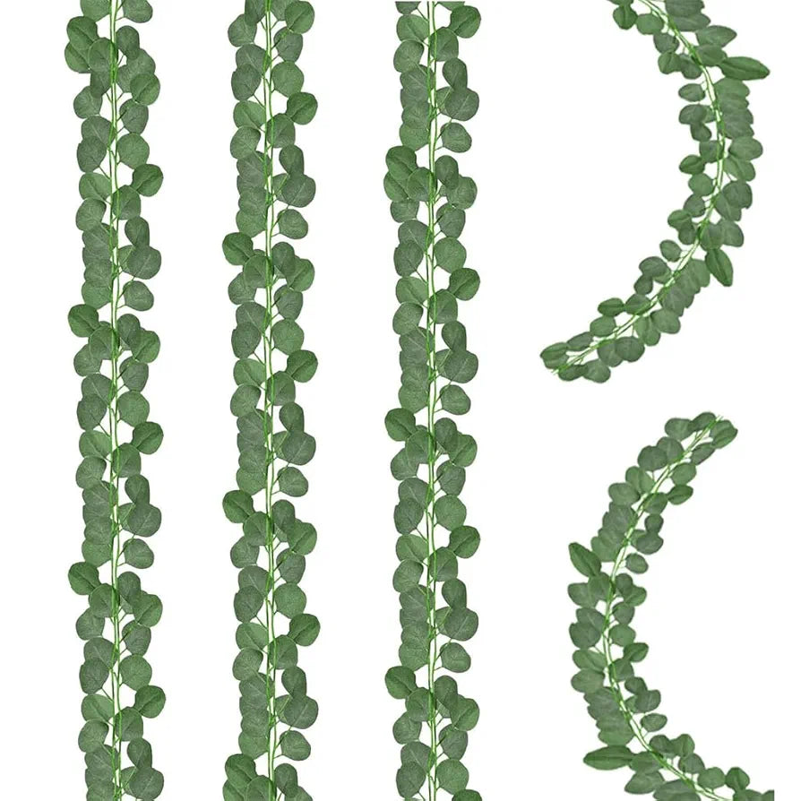6 Pack Eucalyptus Garland Artificial Eucalyptus Leaves Table Greenery Garland Wreath Vines 2.4M