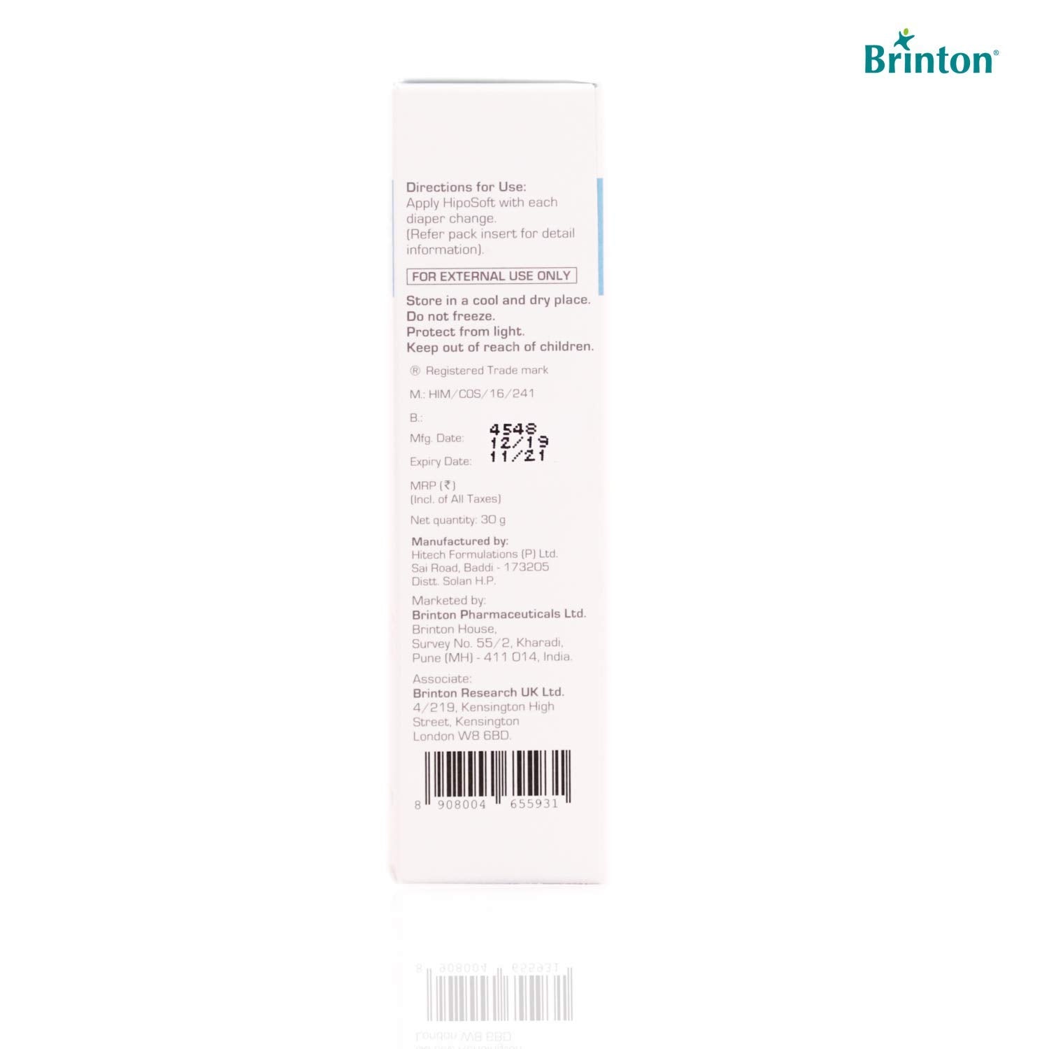 Brinton HipoSoft Diaper Rash Cream - 30 gms
