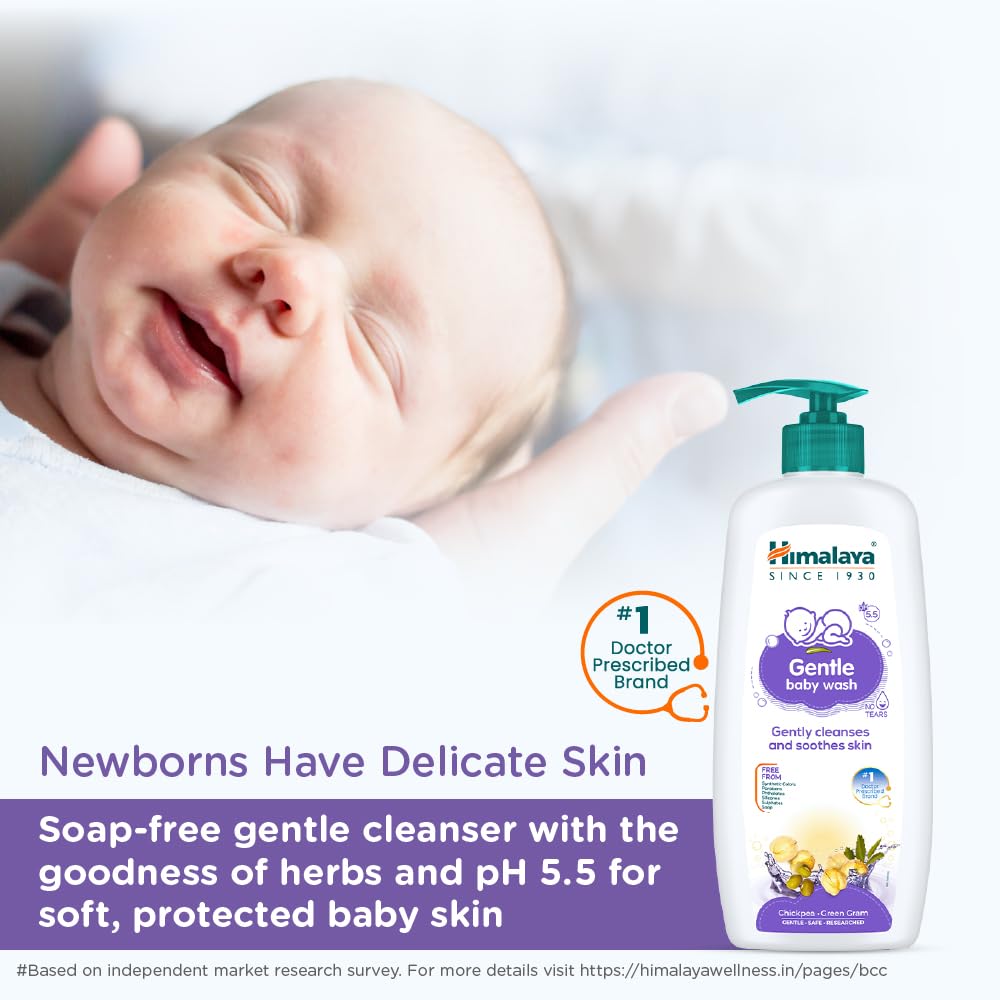 Himalaya Gentle Baby Wash | No tears formula |with chickpea and Green gram| Cleansing baby's gentle skin
