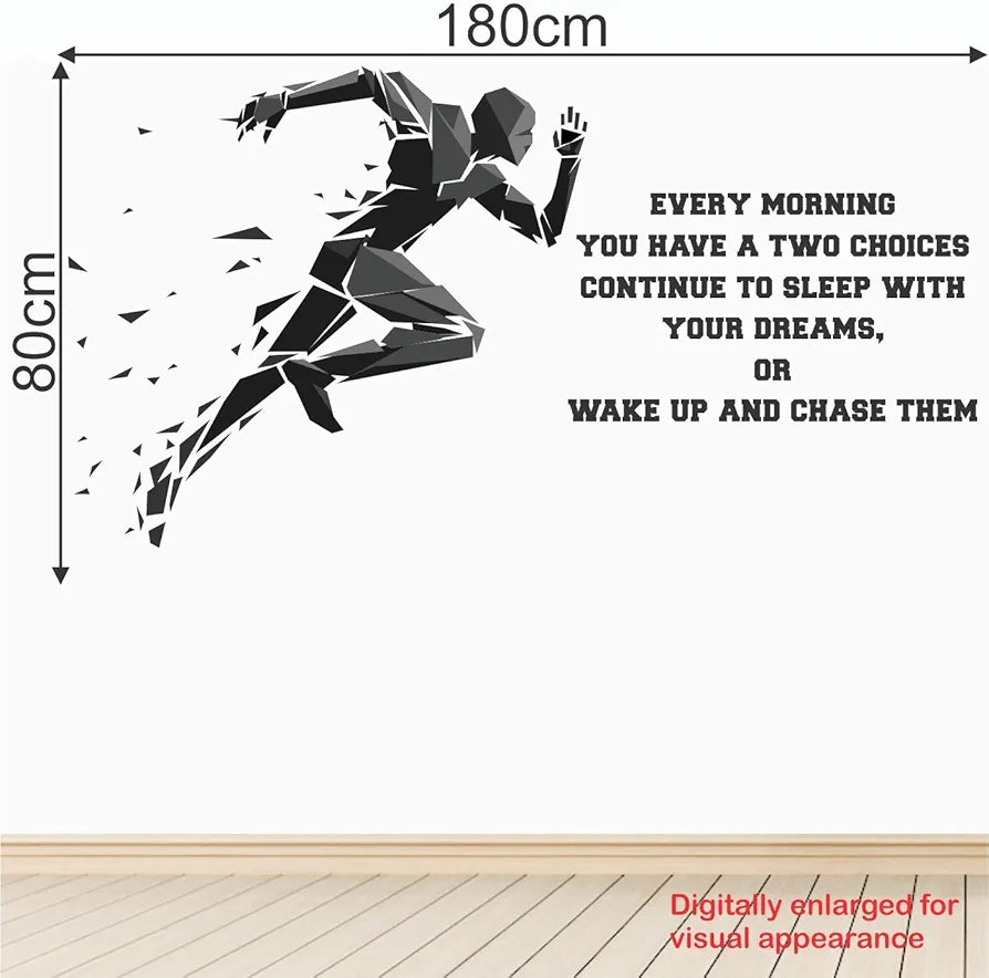 StickMe Gym Fitness Work Bodybuilding Office Sports Workout Boxing Inspiration Quotes Wall Sticker Medium - 180 x 80 cm