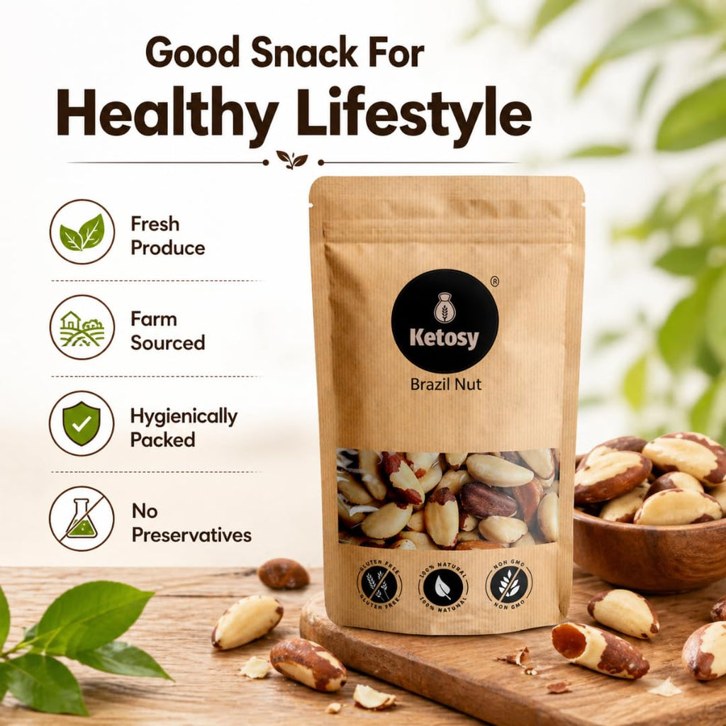 Ketsoy Premium Brazil Nuts | Supports Immunity | Thyroid Function Support Nutrients | Rich in Selenium |Unroasted Brazilian Nuts - Large Jumbo Size Nuts