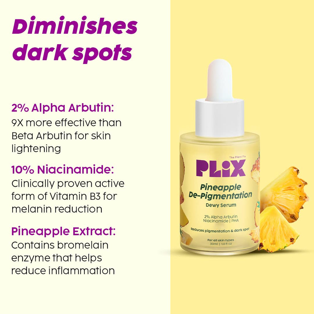 PLIX - THE PLANT FIX 5% Pineapple Foaming Face Wash -100ml And Serum-30ml  Combo
