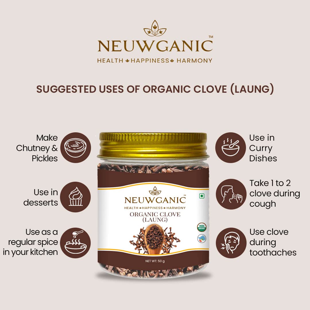 Neuwganic - Organic Clove Pure & Natural Laung - 50 Grams