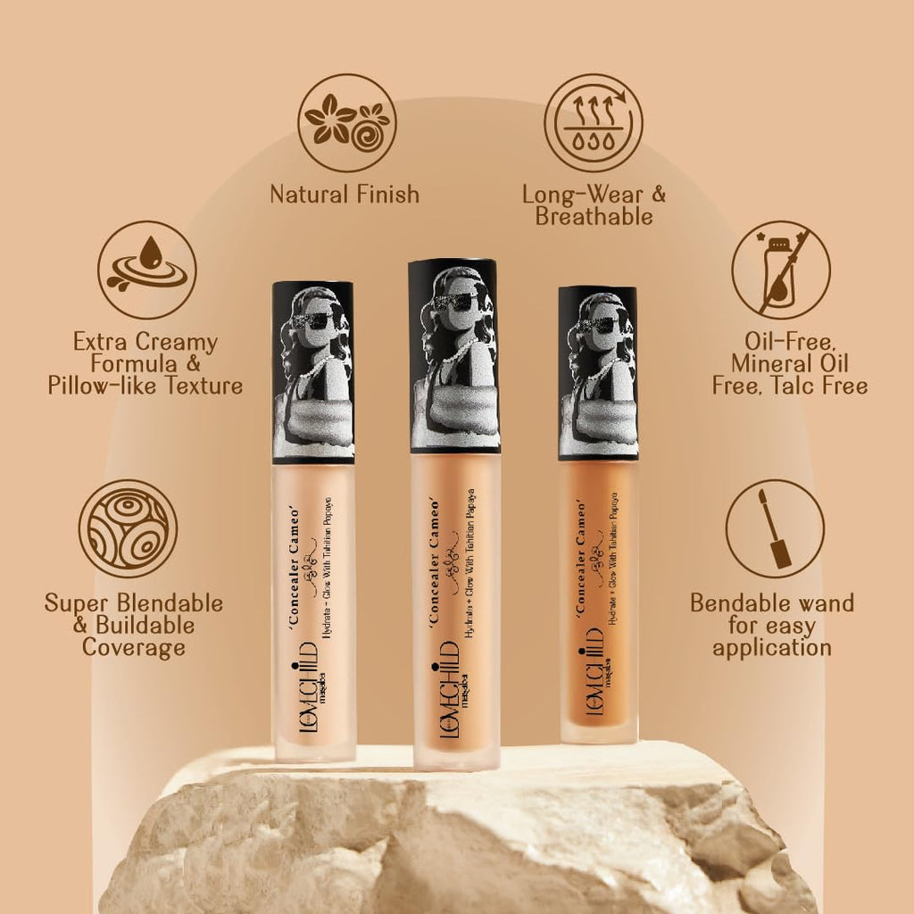 Lovechild Masaba Concealer Cream Cameo- Silver Screen Almond, Natural Finish, For All Skin Types, Full Coverage, 5Gm