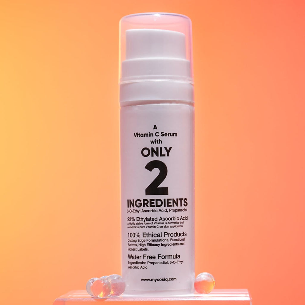 Cos-IQ 23% Vitamin C Face Serum for Glowing Skin 30ml| Advanced Molecular Skincare Technology | Highly Stable, Non Irritating, Non Sticky| Brightening & Hydrating Formula For Men & Women