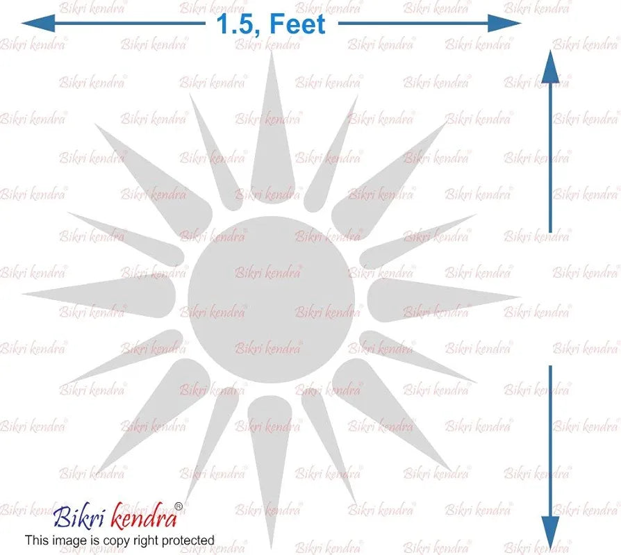 Bikri Kendra Sun Silver Model-2 Mirror Stickers for Wall, Acrylic Mirror Wall Decor Sticker