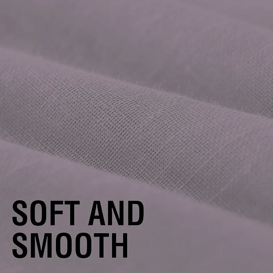 Cloth Fusion Cotton Feel Sheer Door Curtains 7 Feet Long Set of 2 Semi-Transparent Lavender