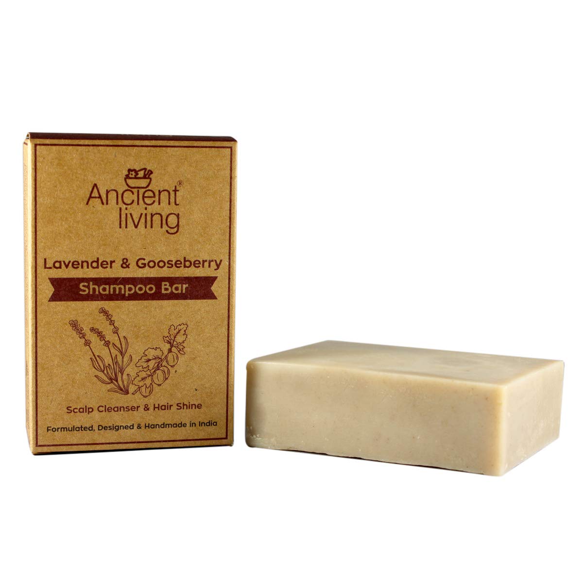 Ancient Living Gooseberry Lavender Shampoo Bar - 100 gms Each (Pack of 2)