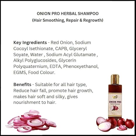 Vivid Naturally Onion Pro Herbal Shampoo - 220 ml
